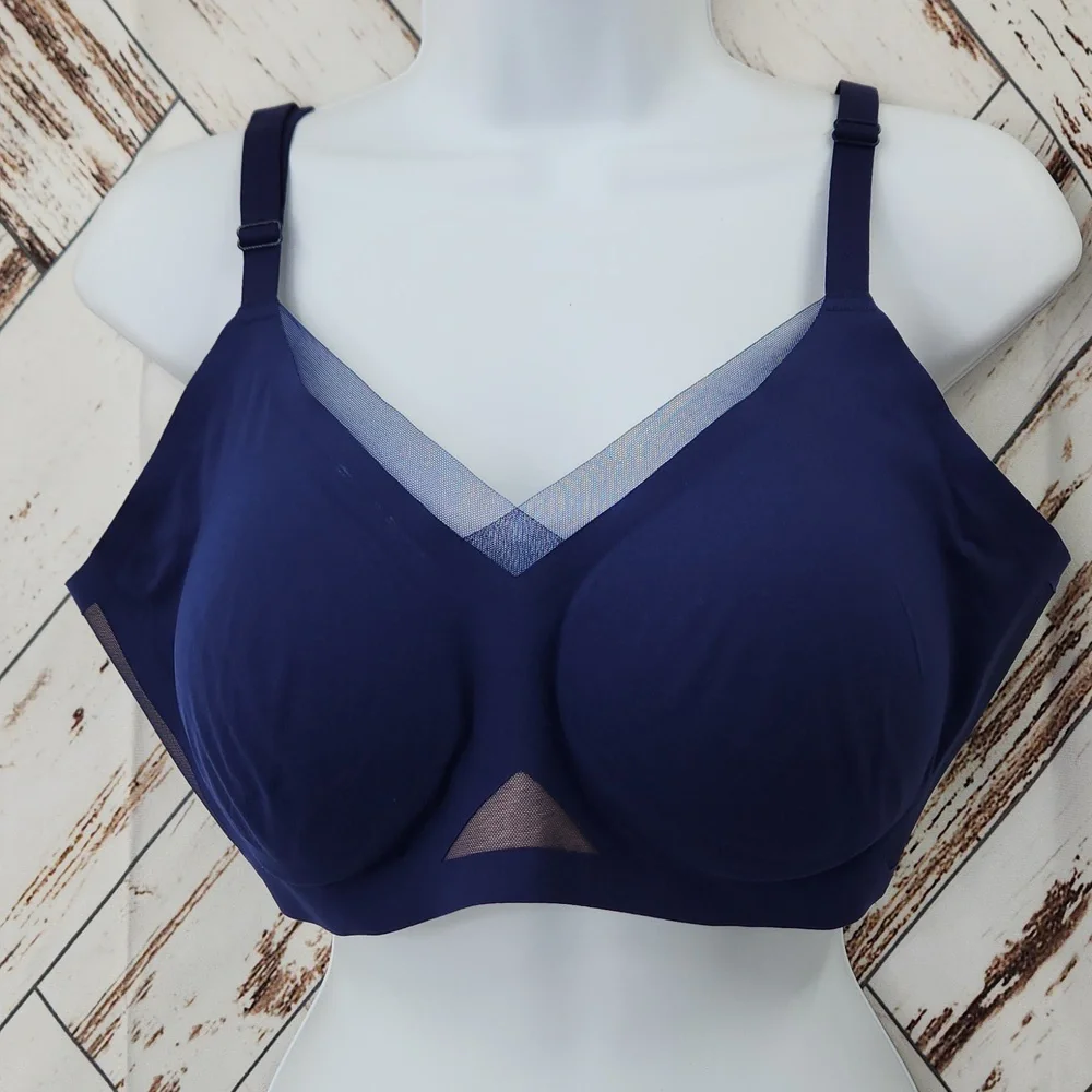 Honeylove Wire Free CrossOver Bra in Navy‎